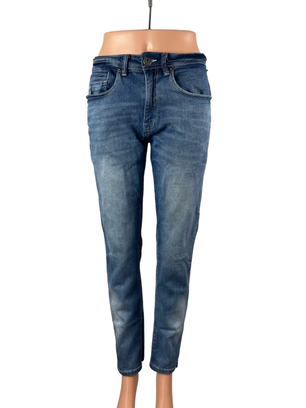 Modern Culture Womens Blue Medium Wash High Waisted Skinny Denim Jeans Pants 30